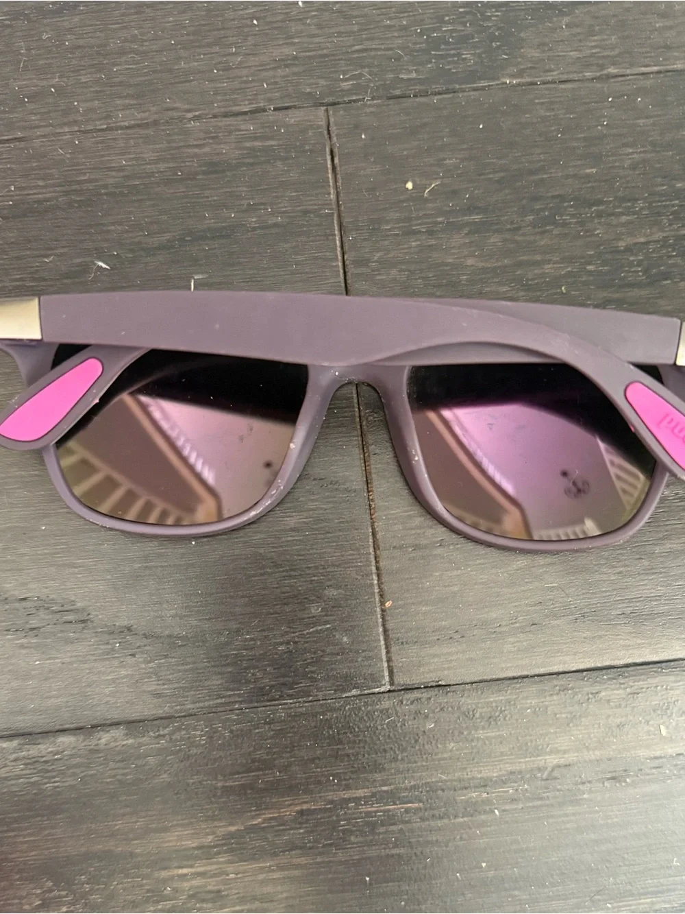 Purple Women's Sunglasses with Green Mirror Lenses